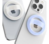 Encased LoopGrips for MagSafe (2 Pack), Magnetic Detachable Phone Holder, Silicone Finger Grip Rings - Designed for iPhone 14/15/16 Pro Max (Clear Sparkle & Glitter Blue)