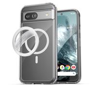 ENCASED MAG Case for Google Pixel 8a Case with Ring Grip Compatible with MagSafe, Magnetic Cover with Silicone Phone Holder (Clear)