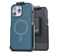 Encased MAG SlimShield Designed for iPhone 14 PRO Case with Belt Clip Holster - Compatible with MagSafe (Blue)