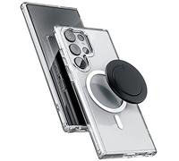 ENCASED Magnetic Case and Grip - Designed for Samsung Galaxy S23 ULTRA - Protective Clear Case with Removeable Phone Holder Kickstand (S23 Ultra 6.8" 2023) Compatible with MagSafe