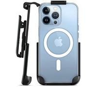 Encased Magnetic Case Designed for iPhone 14 Pro Max Case with Belt Clip Holster, Compatible with MagSafe (Crystal Clear)