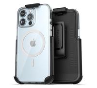 Encased Magnetic Case Designed for iPhone 16 Pro Max Case with Belt Clip Holster, Compatible with MagSafe (Clear)