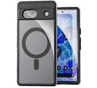 ENCASED Magnetic Case for Google Pixel 7a (2023) Compatible with MagSafe Charging & Accessories, Clear/Black (PIXEL-7A 2023)