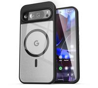 ENCASED Magnetic Clear Case for Google Pixel 9 Pro XL 6.8" (Compatible with MagSafe) Dual-Hybrid Protection with TPU Bumper (Black)