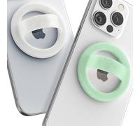 Encased Magnetic Loop Grip Phone Holder (Compatible with MagSafe) Silicone Finger Rings for iPhone (2-Pack, Sparkle & Mint Glitter)