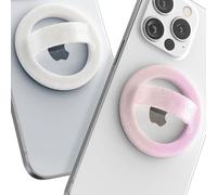 Encased Magnetic Loop Grip Phone Holder (Compatible with MagSafe) Silicone Finger Rings for iPhone (2-Pack, Sparkle & Gradient Pink)