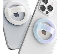 Encased Magnetic Loop Grip Phone Holder (Compatible with MagSafe) Silicone Finger Rings for iPhone (2-Pack, Sparkle & Gradient Candy)