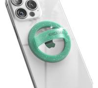 Encased Magnetic Phone Grip Holder (Compatible with MagSafe) Thin Silicone Finger Loop Ring for iPhone (Mint Glitter)