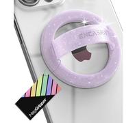 Encased Magnetic Phone Grip Holder (Compatible with MagSafe) Thin Silicone Finger Loop Ring for iPhone (Purple Glitter)