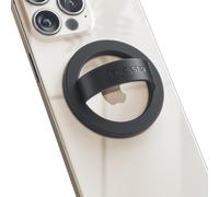 Encased Magnetic Phone Grip Holder (Compatible with MagSafe) Thin Silicone Finger Loop Ring for iPhone (Black)