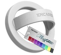 Encased Magnetic Phone Grip Holder Thin Silicone Finger Loop Ring Compatible with iPhone (White)