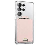 ENCASED Magnetic Wallet for Samsung Phones (Compatible with MagSafe) Premium PU leather Slim Card Holder Designed for Galaxy S25, S25 Plus, S25 Ultra (Pink)