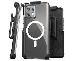 Encased Mobile Phone Holster Belt Case for Motorola Edge Plus 2023 with Clip - Compatible with MagSafe, Magnetic Charging and Accessories