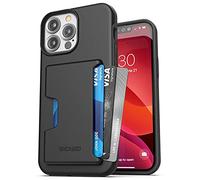 ENCASED Phantom Designed for iPhone 13 Pro Max Wallet Case (2021) Shockproof Phone Case with Card Holder (4 Credit Card Capacity) Black