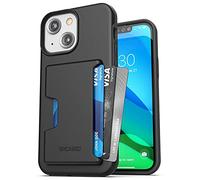 ENCASED Phantom Designed for iPhone 13 Wallet Case (2021) Shockproof Phone Case with Card Holder (4 Credit Card Capacity) Black