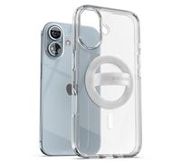 ENCASED Phone Grip for iPhone 16 Case with Magnetic Finger Loop Holder (Compatible with MagSafe) Soft-Feel Silicone Ring (Clear)