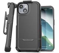 Encased Protective Belt Case Designed For iPhone 15 Plus With Holster Clip [Rebel Series] Shockproof Heavy Duty Cover With Phone Holder (Black)