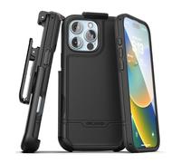 Encased Rebel-Armor for iPhone 16 Pro Case with Belt Clip, (Compatible with MagSafe) Rugged Magnetic Cover with Phone Holster (Black)