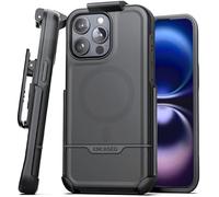 Encased Rebel-Armor for iPhone 16 Pro Max Case with Belt Clip, (Compatible with MagSafe) Rugged Magnetic Cover with Phone Holster (Black)