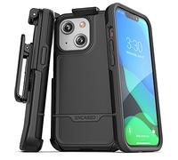 Encased Rebel Designed for iPhone 13 Belt Clip Case (2021) Protective Shockproof Case with Holster (Black)