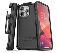Encased Rebel Designed for iPhone 13 Pro Max Belt Clip Case (2021) Shockproof Case with Holster (Black)