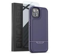 ENCASED Rebel Series Designed for iPhone 14 PLUS Case with Screen Protector, Ultra Shockproof Heavy Duty Phone Case (Retail Packaging) - Purple