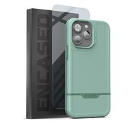 ENCASED Rebel Series Designed for iPhone 14 PRO Case with Screen Protector, Ultra Shockproof Heavy Duty Phone Case (Retail Packaging) - Light Green