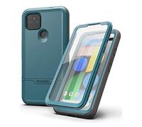 ENCASED RebelShield Designed for Pixel 4a 5G Case with Screen Protector, Shockproof Full Body Protective Cover with Build-in Screen Guard for Google Pixel 4a 5G - Blue