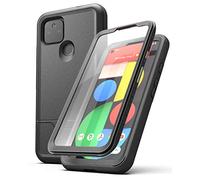 ENCASED RebelShield Designed for Pixel 5 Case with Screen Protector, Heavy Duty Full Body Protective Cover with Build-in Screen Guard for Google Pixel 5 5G - Black