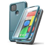 ENCASED RebelShield Designed for Pixel 5 Case with Screen Protector, Heavy Duty Full Body Protective Cover with Build-in Screen Guard for Google Pixel 5 5G - Blue