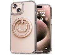 ENCASED Ring Loop Case, Designed for iPhone 15 (2023) Hybrid Clear Cover with Removable Magnetic Finger Grip, Kickstand Phone Holder Stand (Compatible with MagSafe)