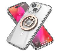 ENCASED Ring Loop Case, Designed for iPhone 15 (2023) Hybrid Clear Cover with Removable Magnetic Finger Grip, Kickstand Phone Holder Stand (Compatible with MagSafe)