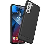 ENCASED Samsung Galaxy S21 Case (Thin Armor) Slim Flexible Grip Phone Cover (Black)