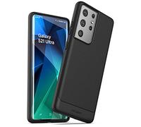 ENCASED Samsung Galaxy S21 Ultra Case (Thin Armor) Slim Flexible Grip Phone Cover (Black)