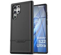 ENCASED Shockproof Case for Samsung Galaxy S22 Ultra - Protective Hybrid Phone Cover (Black)