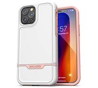 ENCASED Shockproof iPhone 12/12 Pro Case (2020 Rebel Armor) Heavy Duty Full Body Protective Cover - White/Pink