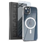 Encased ShowCase Series, Designed for iPhone 14 PLUS Case Wireless Charging Compatible with MagSafe - Crystal Clear (with Tempered Screen Protector)