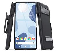 Encased Slimline Designed for Google Pixel 6 Pro Belt Clip Case with Kickstand (2021) Ultra Thin Case with Holster (Black)