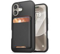 Encased SlimShield for iPhone 16 Plus Case with Card Holder, (Compatible with MagSafe) Detachable Magnetic Wallet and Phone Cover - for Men (Black)