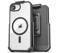 Encased SlimShield for iPhone 16e Case with Belt Clip (Compatible with MagSafe) Slim Protective Case & Holster (Black/Clear)