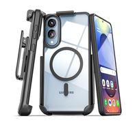 Encased SlimShield for Samsung Galaxy S25 Edge Case with Belt Clip (Compatible with MagSafe) Slim Protective Case & Holster (Clear, S25 Edge)