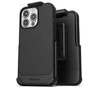 Encased Thin Armor Designed for iPhone 13 PRO Belt Clip Case (Ultra Slim) Grip Phone Cover with Holster (Matte Black)