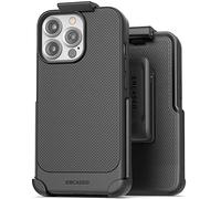 Encased Thin Armor Designed for iPhone 13 PRO MAX Belt Clip Case - Slim Fit Phone Protection with Holster (Matte Black)