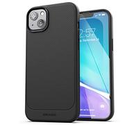 ENCASED Thin Armor Designed for iPhone 14 PLUS Case Wireless Charging Compatible - Slim Grip Phone Cover (w/Screen Protector) - Matte Black