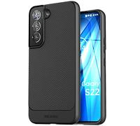 ENCASED Thin Armor Designed for Samsung Galaxy S22 Case, Slim Fit Flexible Grip Phone Case (Black)