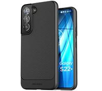 ENCASED Thin Armor Designed for Samsung Galaxy S22 Plus Case, Slim Fit Flexible Grip Phone Case (Black)
