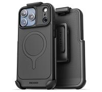 Encased Thin Armor for iPhone 17 Pro Case with Belt Clip (Compatible with MagSafe) Slim Flexible TPU Cover with Rotating Holster (Matte Black)