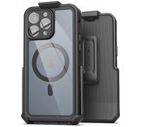Encased Titan Designed for iPhone 15 Pro Max Waterproof Case with Belt Clip (Compatible with MagSafe) Full Body Protective Phone Case with Holster (iPhone 15 Pro Max)