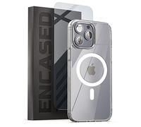 ENCASED UltraClear Series, Designed for iPhone 14 PRO Case Wireless Charging Compatible with MagSafe - Crystal Clear (with Tempered Screen Protector) [Anti-Yellowing]