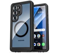 ENCASED Waterproof Case for Samsung Galaxy S25 Ultra with Built-in Screen Protector - Shockproof Full-Body 360° Protection, Magnetic Charging [MagSafe Compatible] (IP68) (Clear/Black)